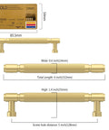 Check Out These Swoon Worthy Brushed Gold Knurled Cabinet Pulls 5 Inch Drawer Handles 10 Pack Premium Hardware detailed dimensions