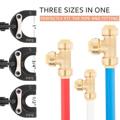 GIANNEER Push Fittings Removal Tool Three Size Disconnect Tongs One Half Inch Three Quarter Inch One Inch For PEX Copper CPVC