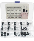 Knockout 120 Piece Electrolytic Capacitor Assortment Kit showing assorted capacitors, various values from 1µF to 470µF in storage case.