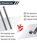 Comparison of One Stop 10 Pack Button Head Socket Cap Bolt Kit with 304 stainless steel bolts and competing standard bolts.