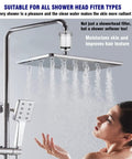 Shower with 2 Micron High Flow Washer Water Filter System With Visible Chamber For Cleaner Laundry, 99.5% Removal Of Chlorine Fluoride And Heavy Metals