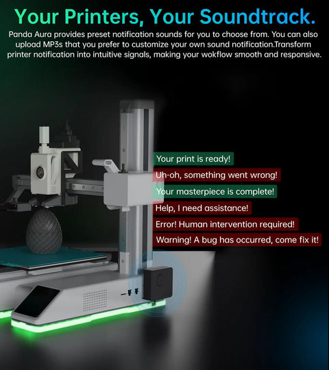 Heavy Duty Led Status Display For Bambu Lab A1 Mini 3D Printer Dynamic Color Lighting With Instant Print Tracking And Clean Plug And Play Install Make Your Printer Glow Up Smooth Moves Guaranteed with speaker and RGB lights.
