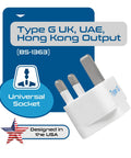 Grounded Type G Travel Plug Adapter Set 3 Pack For UK Ireland Hong Kong UAE And More Universal Compatibility For Most Sockets