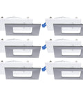 Ultra Slim 4 Inch LED Recessed Lights Kit 6 Pack, IC Rated, Dimmable, 12W Equals 80W, 900 Lumens, 3000K Warm White, Large Junction Box, Quick Connect System, White Finish With Brushed Nickel Trim Included