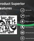 Badass Front Suspension Replacement Kit 16 Piece Set Fits Acura TL 2004 To 2006 showing superior components and features in black and silver.