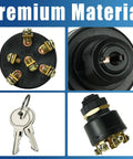 Boat Ignition Switch With Keys For Three Position Magneto Push To Choke No Fuss Install Replacement Panel Mount Fits MP41000 MP52000 87 88107 87 88107A5 Premium Quality Durable Quick Swap For Boats, showing keys and terminals