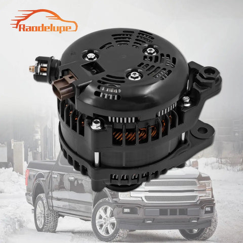 Heavy Duty 330 Amp High Output Alternator Fits Ford F150 Pickup with 5.0L and 3.3L Engines 2011 To 2020, detailed view.