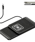 Road Ready Cable Free Wireless Charging Pad For Dodge Charger Daytona Ev 2024 2025 2026 with USB-C cable and textured surface.