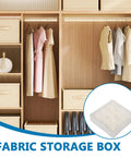 Super Slick 16 Compartment Foldable Drawer Storage Box For Underwear And Socks Made From Soft Cotton Linen Blend In Warm Beige in a closet.