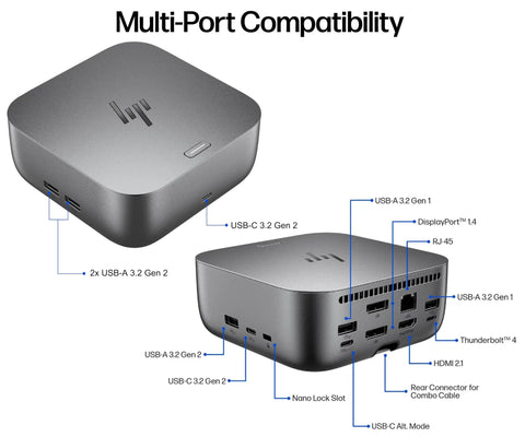 Top Shelf Thunderbolt Four Universal Type C Docking Station featuring 13 lightning fast ports in a compact design.