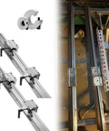 Solid As A Rock SBR30 Linear Rail 2000 mm with adjustment handle and four chrome sliders for precision machinery.