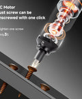 Mini Cordless Electric Screwdriver Set With Precision Bits, 250 RPM Motor, And Bright LED Light unscrewing rust screws in 3 seconds.