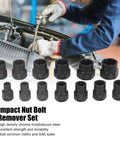 Fafeicy 13-Piece Impact Nut Extractor Socket Kit With Heavy Duty Chrome Molybdenum Steel Driver For Tough Rusty Stripped Bolts And Lug Removal That Cuts The Hassle. 13-piece Cr-Mo nut extractor sockets for car repair