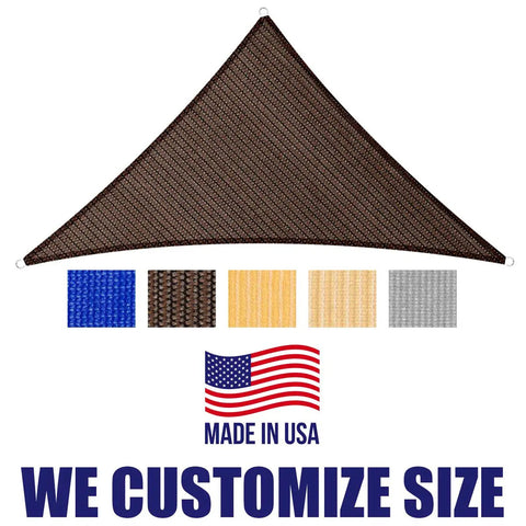 Brown Sun Shade Sail Triangle Canopy For Patio And Backyard That Blocks 95 Percent Of UV Light Breathable And Water Permeable