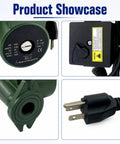 Rock Solid Cast Iron Circulator Pump For Underfloor Heating 115Volt 1/25Hp 60Hertz 3Speed Setup Flange Mount 14Gpm Flow electrical connections and specifications.