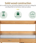 Outdoor Garden Potting Bench With Wood Tabletop And Open Shelf Cabinet Drawer Dope Fir Wood Workstation for potting plants.
