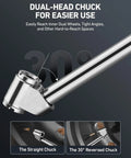 Dual-head chuck for Beefed Up Heavy Duty Tire Pressure Gauge With Inflator And Dual Head Chuck 10-120 PSI Range ANSI B40.1 Gauge