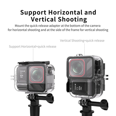 Beefy Underwater Case For Ace Pro 2 Action Camera 45m Waterproof Housing with Adapter and Screw, horizontal and vertical mount.