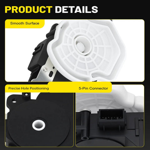 Close-up view of Honda Civic Heater Blend Door Actuator with a smooth surface and 5-pin connector for reliable climate management.