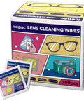 300 Count Lens Wipes For Eyeglasses And Sunglasses Premoistened Individually Wrapped Scratch Free Streak Free Quick Clean Eye Glass Cleaner Wipes For Glasses Camera Lenses And Goggles product packaging.