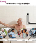 Heavy Duty Black Stainless Steel Shower Grab Bars 2 Pack mounted in a bathroom for elderly and accessible use.