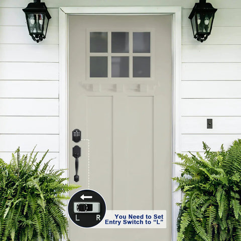 Front door with Keyless Front Door Lock Set With Keypad Deadbolt Silver Finish Single Cylinder Handle Set With Curved Handle