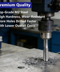 2Pcs M5 X 0.8 Thread Tap HSS Right Hand Milling Tap shown in a drill press tapping a metal sheet