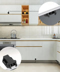 Four Pack Slick Push To Open Cabinet Latches Smooth Tap No Fuss Touch Catch Lock Self Securing Heavy Duty Drawer Hardware For Kitchen Cupboards And Wardrobes in modern kitchen setting.