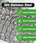 Heavy Duty Rack Mount Cage Nuts and M6 X 16mm Thumb Screws Kit With 304 Stainless Steel, high strength, rust prevention, wear-resistant.