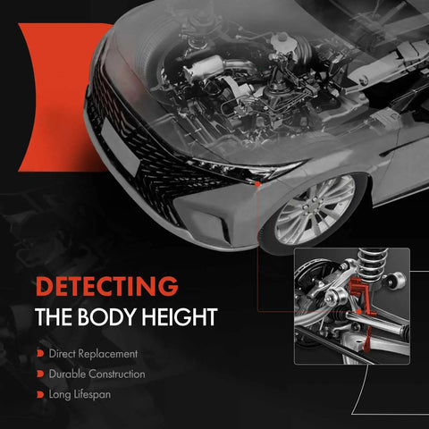 Illustration of car suspension system highlighting Ride Height Level Sensor For Jaguar S Type 1999 To 2008 and other models