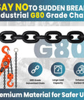 Heavy Duty Manual Chain Winch Lever Hoist 13200 Lbs with G80 Grade Chain for Industrial Use