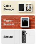 Universal Lockable EV Charger Outdoor Enclosure And Heavy Duty Metal Protective Guard For Level 2 Charging Stations with cable storage feature.