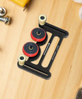 Killer Table Saw Featherboard With Rust Resistant Aluminum Body And Friction Free Bearing Rollers, featuring precision rollers and anodized design.
