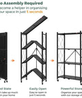 Heavy Duty Black 3 Tier Foldable Metal Bookshelf Delivers Smooth Moving Storage Wins For Cramped Rooms And Zero Fuss Organization Anywhere You Kick Back - showcases folded and open positions.