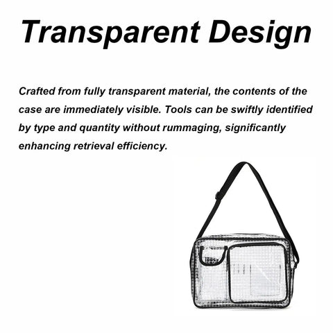 Slick Clear Anti Static Briefcase Featuring Multiple Pockets And Heavy Duty Pvc Build, transparent design for easy tool visibility.