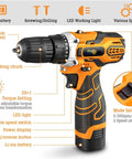 Rugged 21V Cordless Drill With Kickass Torque That Handles Overhead Tasks Fast Compact Impact Driver with self-locking chuck