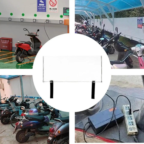 No Sweat EV Charger Cover For Your Ride Rock Solid Waterproof Housing Keeps Your Plug In Gear Safe From Elements Universal Fit For Outdoor Charging Boxes New Energy Cars in a parking area with various electric scooters.