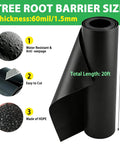 Heavy Duty Bamboo Tree Root Barrier 20ft Long 24in Deep 60mil Thick Weed Blocker showing HDPE material and features
