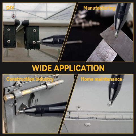 Powerhouse Cordless Brushless Rivet Gun Plays Nicely With Dewalt 20V Batteries used in DIY, manufacturing, and construction jobs.