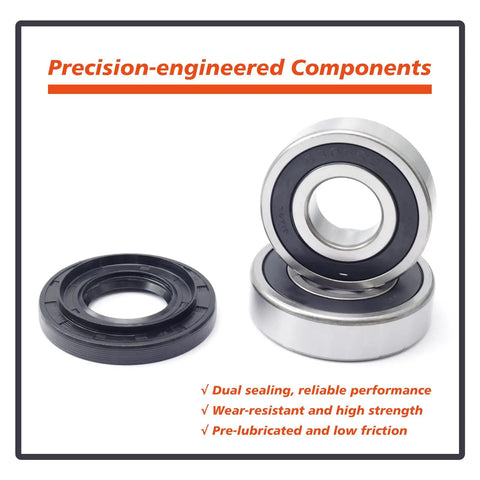 Tough As Nails Front Load Washer Tub Bearing Seal Kit Built Like Steel Solid Upgrade For LG And Kenmore Washers No Sweat Replacement For 4280En4001G Models showing precision-engineered components.