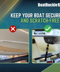 Comparison of boat secured with and without Pro Series Kwik Lok Transom Boat Tie Down Straps 2 Pack 2 Inch By 4 Foot Adjustable With Boat Pads