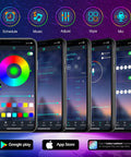 Mobile app control interface for Outdoor Waterproof LED Strip Lights 100 Ft RGB Color Changing With Music Sync IP65 Rope Lights