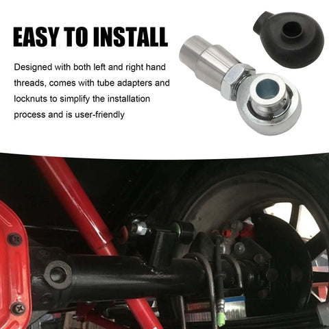 Beefed Up 3/4 Inch Chromoly Heim Joint Rod End Kit Featuring Precision Alignment Washers Plus Heat Forged Alloy Construction For Heavy Duty Panhard Upgrades with installation adapters.