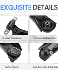 Zero Shimmy Setup Front Lower Control Arms Sway Bar End Links And Outer Tie Rods Full Suspension Repair Kit close-up, showcasing precise details.