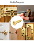 100 Count Brass Wood Screws M2 By 10mm Phillips Flat Head Self Tapping Fasteners shown in multi-purpose applications for easy installation.