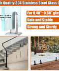 Rock Solid Square Glass Pin Clamps For Zero Drill Hassle Premium 304 Stainless Steel Railing Post Fittings with glass clip