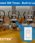 Testing equipment used for 30 Pack Three Way Decorator Light Switches, 15 Amp 120 Volt 277 Volt, UL Listed, White