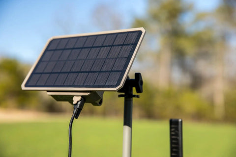 Two Pack High Output Solar Charge Kit For Edge Series Trail Cameras with solar panel, designed for wildlife tracking, durable and efficient.