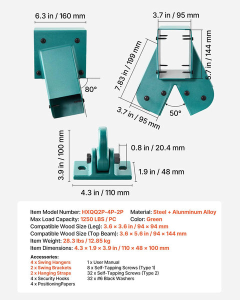 Heavy Duty A Frame Swing Set Brackets With 2 Seats And 4 Hangers For Backyard Playground Park Equipment Mounting Parts Outdoor Use Hardware Included Green Built To Last With Stable Sway Reduction And Easy Assembly