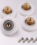 4 Pcs Shower Door Rollers Runners Wheels 19mm Replacement Part For Bathroom Glass Sliding Shower Doors with screws